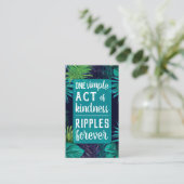 Pay it Forward Random Act of Kindness Teal Blue Visitekaartje (Staand voorkant)