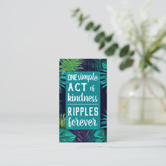 Pay it Forward Random Act of Kindness Teal Blue Visitekaartje (Staand voorkant)