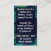 Pay it Forward Random Act of Kindness Teal Blue Visitekaartje (Achterkant)