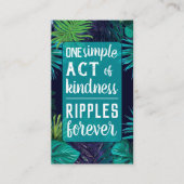 Pay it Forward Random Act of Kindness Teal Blue Visitekaartje (Voorkant)