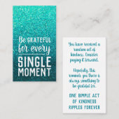 Pay it Forward Random Act of Kindness Turquoise Visitekaartje (Voorkant / Achterkant)