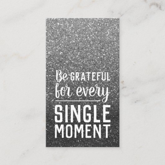 Pay it Forward Random Kindness Act Silver Glitter Visitekaartje (Voorkant)