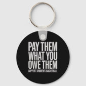 Pay Them What You Owe Them Feminist Basketball Equ Sleutelhanger (Voorkant)