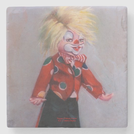 Payaso/Pallaso/Clown Stenen Onderzetter (Voorkant)