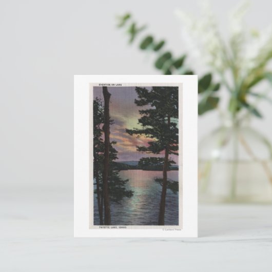 Payette Lake, ID - Evintide op Lake Scene Briefkaart (Staand voorkant)