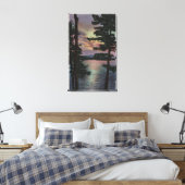 Payette Lake, ID - Evintide op Lake Scene Canvas Afdruk (Insitu (Slaapkamer))