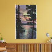 Payette Lake, ID - Evintide op Lake Scene Canvas Afdruk (Insitu (Woonkamer))