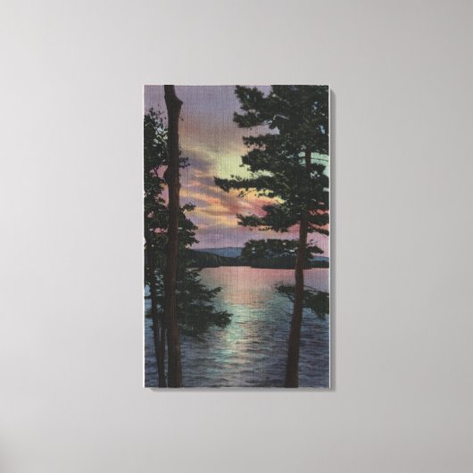 Payette Lake, ID - Evintide op Lake Scene Canvas Afdruk (Voorkant)