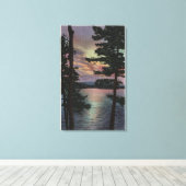 Payette Lake, ID - Evintide op Lake Scene Canvas Afdruk (Insitu (Houten vloer))