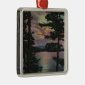 Payette Lake, ID - Evintide op Lake Scene Metalen Ornament (Rechts)