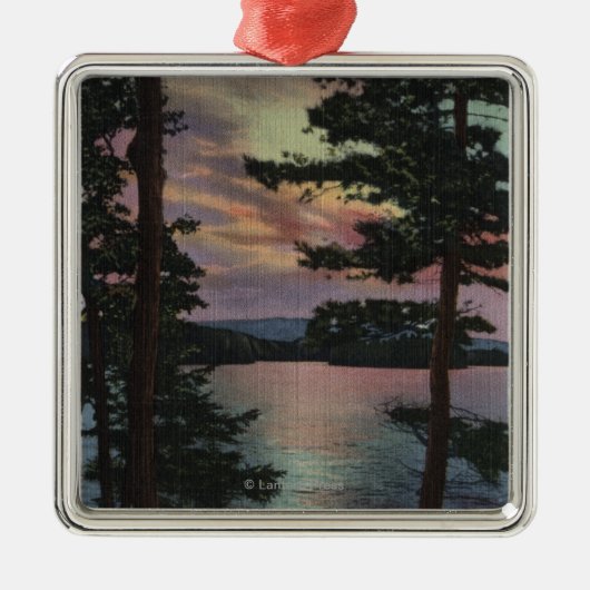 Payette Lake, ID - Evintide op Lake Scene Metalen Ornament (Voorkant)
