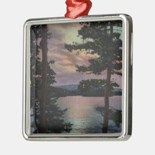 Payette Lake, ID - Evintide op Lake Scene Metalen Ornament (Links)