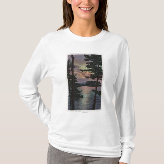 Payette Lake, ID - Evintide op Lake Scene T-shirt (Voorkant)