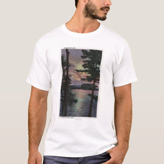 Payette Lake, ID - Evintide op Lake Scene T-shirt (Voorkant)