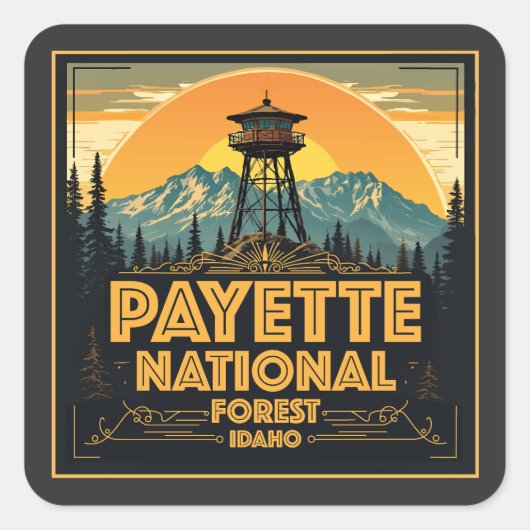 Payette National Forest, Idaho Vierkante Sticker (Voorkant)