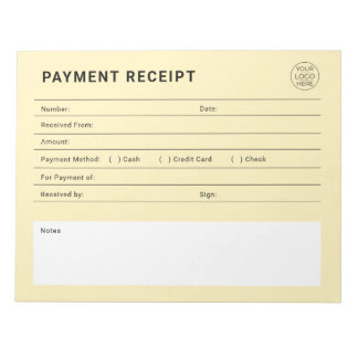 Payment Receipt Business Logo Notitieblok