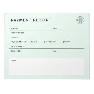 Payment Receipt Business Logo Notitieblok