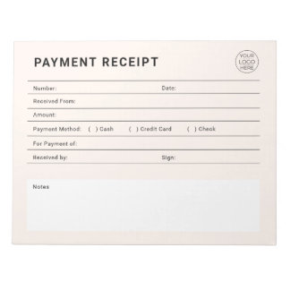 Payment Receipt Business Logo Notitieblok