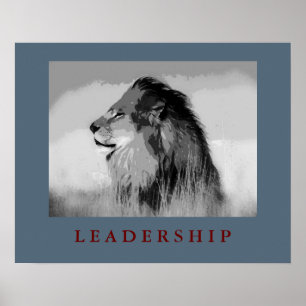 Payne's Grey Motivatie Leadership Lion Poster