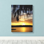 Paynes Prairie Florida Sunset Canvas Afdruk (Insitu (Houten vloer))