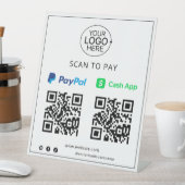 PayPal Cash-app Contactloos mobiel betalen Reclamebord Met Voetstuk (Insitu)