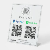 PayPal Cash-app Contactloos mobiel betalen Reclamebord Met Voetstuk (Voorkant)