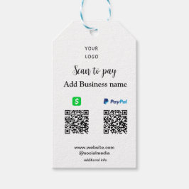 PayPal Cashapp scan om QR te betalen Voeg bedrijfs Cadeaulabel