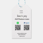 PayPal Cashapp scan om QR te betalen Voeg bedrijfs Cadeaulabel (Achterkant)