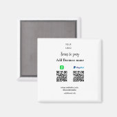 PayPal Cashapp scan om QR te betalen Voeg bedrijfs Magneet (Voorkant / Achterkant)