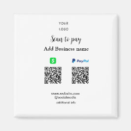 PayPal Cashapp scan om QR te betalen Voeg bedrijfs Magneet