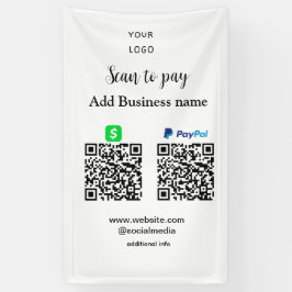 PayPal Cashapp scan om QR te betalen Voeg bedrijfs Spandoek