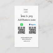 PayPal Cashapp scan om QR te betalen Voeg bedrijfs Visitekaartje (Achterkant)