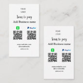 PayPal Cashapp scan om QR te betalen Voeg bedrijfs Visitekaartje (Voorkant / Achterkant)