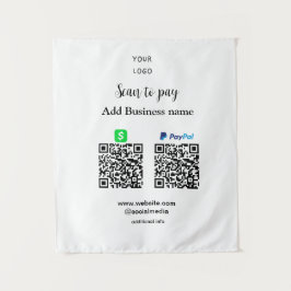PayPal Cashapp scan om QR te betalen Voeg bedrijfs Wandkleed