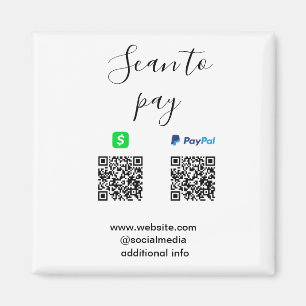Paypal Cashapp scan om te betalen QR voeg bedrijfs Magneet