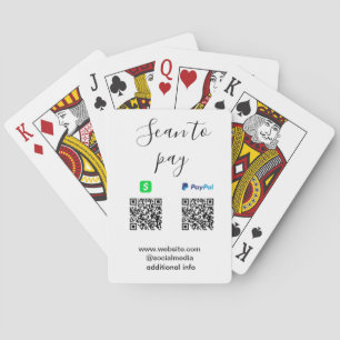 Paypal Cashapp scan om te betalen QR voeg bedrijfs Pokerkaarten