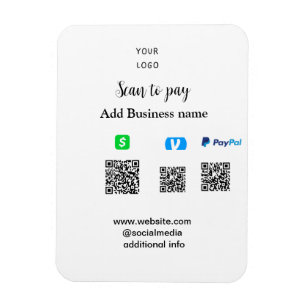 Paypal Cashapp venmo scan om te betalen QR voeg be Magneet