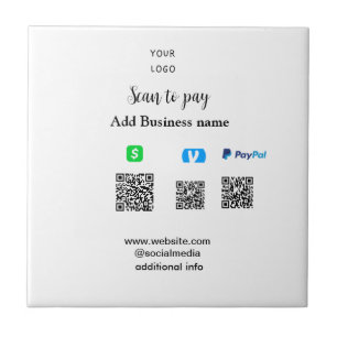 Paypal Cashapp venmo scan om te betalen QR voeg be Tegeltje