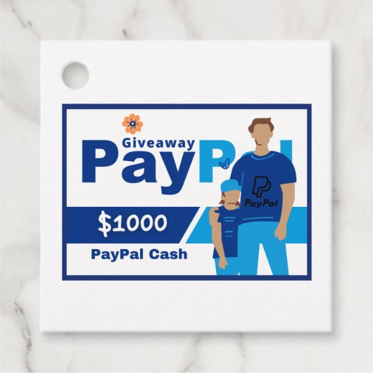 PayPal Giveaway $1000 Bedankjes Labels (Voorkant)