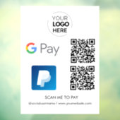 PayPal Google Pay QR Code Betaling | Scannen naar  Raamsticker (Vel 3)