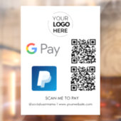 PayPal Google Pay QR Code Betaling | Scannen naar  Raamsticker (Vel 2)
