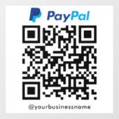 Paypal QR Code Betaling Scan naar Betalen Wit Raamsticker (Vel)