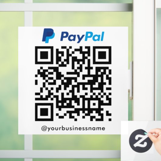 Paypal QR Code Betaling Scan naar Betalen Wit Raamsticker (Huis)