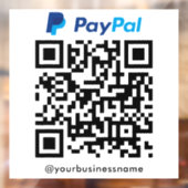 Paypal QR Code Betaling Scan naar Betalen Wit Raamsticker (Vel 2)
