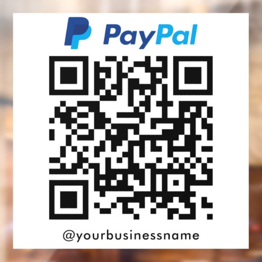 Paypal QR Code Betaling Scan naar Betalen Wit Raamsticker (Vel 2)