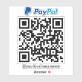 Paypal QR Code Betaling Scan naar Betalen Wit Sticker (Vel)