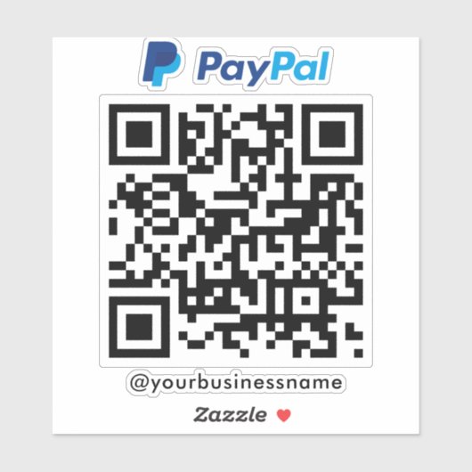 Paypal QR Code Betaling Scan naar Betalen Wit Sticker (Vel)