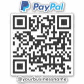 Paypal QR Code Betaling Scan naar Betalen Wit Sticker (Voorkant)