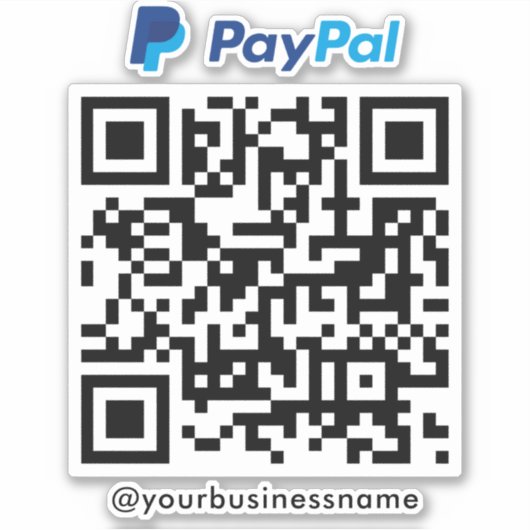 Paypal QR Code Betaling Scan naar Betalen Wit Sticker (Voorkant)