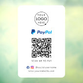 Paypal QR-code betaling | Scan om het bedrijfslogo Raamsticker (Vel 3)